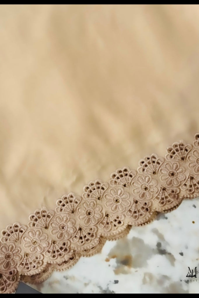 Elegant Beige Embroider